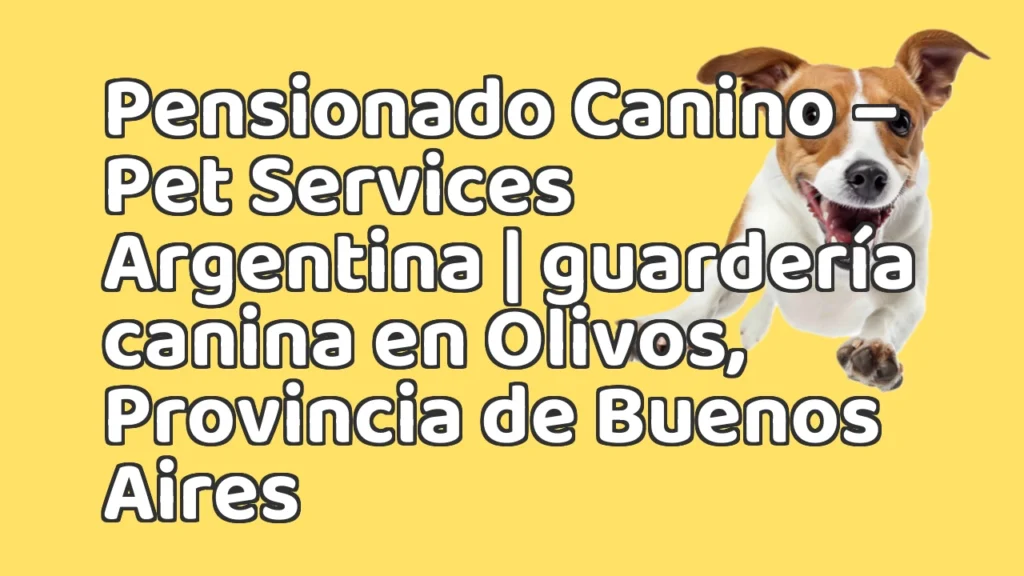 Guarderia Canina en Pensionado Canino – Pet Services Argentina | guardería canina en Olivos, Provincia de Buenos Aires